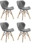 Konsimo SET 4x scaun de sufragerie TRIGO 74x48 cm gri deschis/fag (KO0146)