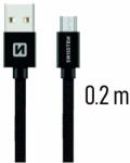 SWISSTEN Cablu de date Swissten MicroUSB Fast Charge 3A 0, 2m împletit neagră