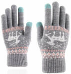  Manusi Iarna TouchScreen Raindeer Woolen Gloves, Gri