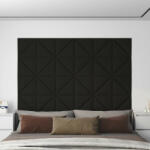 vidaXL 12 db fekete szövet fali panel 30x30 cm 0, 54 m2 (343936)