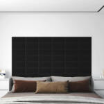 vidaXL 12 db fekete szövet fali panel 30 x 15 cm 0, 54 m2 (343768)