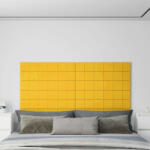 vidaXL 12 db sárga bársony fali panel 90x15 cm 1, 62 m2 (344111)