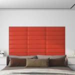 vidaXL 12 db piros műbőr fali panel 60 x 15 cm 1, 08 m2 (343829)
