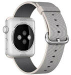iUni Curea iUni compatibila cu Apple Watch 1/2/3/4/5/6/7, 38mm, Nylon, Woven Strap, White/Gray (503436)