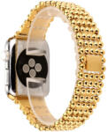 iUni Curea iUni compatibila cu Apple Watch 1/2/3/4/5/6/7, 40mm, Luxury, Otel Inoxidabil, Gold (507595_40)