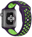 iUni Curea iUni compatibila cu Apple Watch Ultra/SE/8/7/6/5/4/3/2/1, 44mm, Silicon Sport, Purple/Green (503948_44)