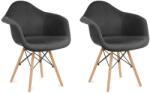 Konsimo SET 2x scaun de sufragerie NEREA 80x60, 5 cm gri/fag (KO0110)