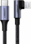 UGREEN US305 USB-C apa - Lightning apa 2.0 Adat és töltőkábel - Fekete (1.5m) (60764)