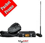 CRT Pachet statie radio auto CB CRT One V cu mufa de bricheta inclusa + Antena CB PNI Extra 45 lungime 45cm + Baza magnetica (PNI-CRTONEV + PNI-EXTRA45) Statii radio