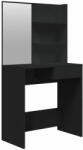  Vidaxl fekete fésülködőasztal tükörrel 74, 5 x 40 x 141 cm 802805