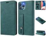 OPPO Reno8 5G, Oldalra nyíló tok, stand, kártyatartóval, kézpánttal, Wooze Business Plus, zöld