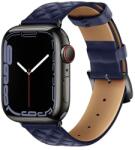 HOCO WA18 pótszíj (egyedi méret, szilikon, bőr hatású, állítható, 3D rombusz minta) SÖTÉTKÉK Apple Watch Series 3 42mm, Apple Watch Series 4 44mm, Apple Watch Ultra 49mm, Apple Watch Serie (WA18_BLU)