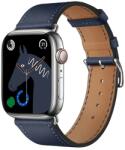 HOCO WA17 pótszíj (egyedi méret, szilikon, bőr hatású, állítható) SÖTÉTKÉK Apple Watch Series 1 38mm, Apple Watch Series 6 40mm, Apple Watch Series 8 41mm, Apple Watch Series SE 40mm, Appl (WA17_BLU)
