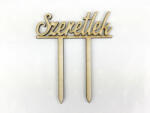  Natúr fa - Beszúrós "Szeretlek" felirat 12cm