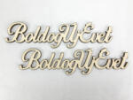 Natúr fa - "Boldog Új Évet" felirat 14, 5cm 2db/csomag - kosarbolt