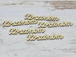  Natúr fa - "Köszönöm" felirat 9cm 5db/csomag - kosarbolt