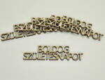  Natúr fa - " BOLDOG SZÜLETÉSNAPOT " felirat 2, 4x9cm 5db/csomag - kosarbolt