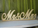  Natúr fa - "Mr & Mrs" írott felirat talppal 49cm