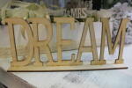 Natúr fa - "Dream" felirat talppal 25cm