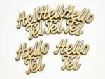 Natúr fa - "Helló Tél" felirat 4, 5x4, 2cm 5db/csomag - kosarbolt