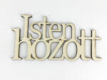  Natúr fa - "Isten hozott" felirat koszorúra 7x14cm - kosarbolt
