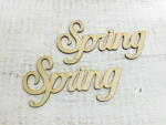  Natúr fa - "Spring" felirat 2db/csomag - kosarbolt