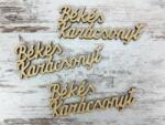  Natúr fa - "Békés Karácsonyt" felirat 10cm 3db/csomag - kosarbolt