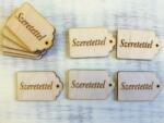  Natúr fa - "Szeretettel" gravírozott scrapbook tábla 10db/csomag - kosarbolt