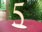 Natúr fa - Asztalszám 5-ös 15cm