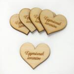  Natúr fa - Szív "Egymásnak teremtve" 4cm 5db/cs - kosarbolt