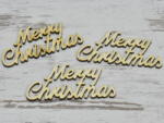  Natúr fa - "Merry Christmas" felirat 9, 5cm 3db/csomag - kosarbolt