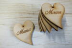  Natúr fa - "Mama" gravírozott szív 5cm 10db/csomag - kosarbolt