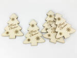  Natúr fa - "Merry Christmas" fenyő 8cm 5db/csomag - kosarbolt
