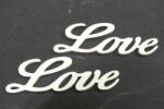 Corolla Exp-Imp. Kft Fa "Love" felirat fehér 8cm 2db/csomag