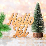  Bronz "Hello Tél" felirat színes 10x10cm - kosarbolt