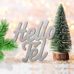  Ezüst "Hello Tél" felirat színes 10x10cm