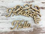  Natúr fa - "Hello" felirat 7cm 5db/csomag - kosarbolt