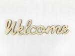  Natúr fa - "Welcome" írott felirat koszorúra 5x20cm - kosarbolt