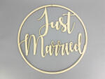 Natúr fa - "Just Married" felirat keretben 40cm