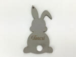  Húsvéti nyuszi egyedi gravírral szürke 8, 4x4, 6 cm - kosarbolt