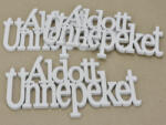  Fa - "Áldott Ünnepeket" felirat koszorúra fehér 21cm 3db/csomag