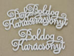  Boldog Karácsonyt felirat elegáns fehér 15cm 3db/csomag - kosarbolt