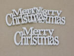  Fa - "Merry Christmas" felirat koszorúra fehér 14cm 3db/csomag