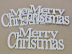  Fa - "Merry Christmas" felirat koszorúra fehér 21cm 3db/csomag