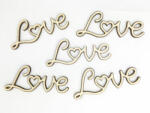  Natúr fa - "Love" felirat 8cm 5db/csomag - kosarbolt