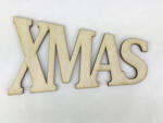  Natúr fa - "XMAS" trapéz felirat 15cm