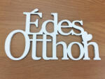  Fa - "Édes Otthon" felirat koszorúra 8x14cm fehér - kosarbolt