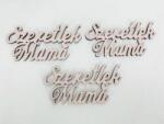  Fa felirat - "Szeretlek Mama" 3db/csomag - Babarózsaszín - kosarbolt