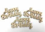  Natúr fa - " Happy Birthday " felirat 6x10cm 3db/csomag - kosarbolt