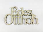  Natúr fa - "Édes Otthon" felirat koszorúra 8x14cm - kosarbolt